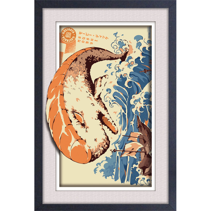 Ilustrata - Moby sushi 11 x 17 sous plexi, affiche encadrée