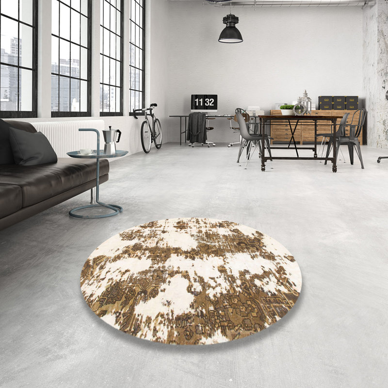Starrucca Abstract Indoor Rug, Round 7'