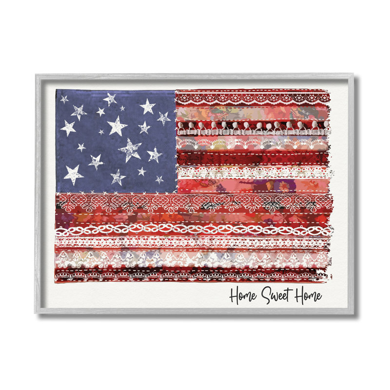 Drapeau américain Home Sweet Home, Estampe numérique Farmhouse, H 11 po x l 14 po