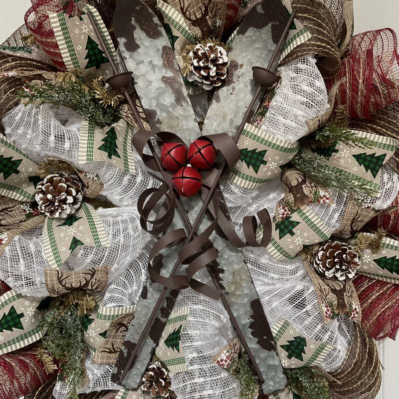 Rustic Winter Ski Wreath