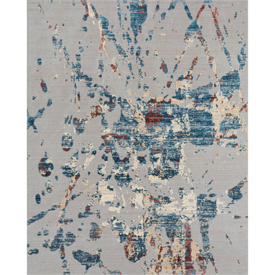 Lydian Abstract Area Rug in Grey
