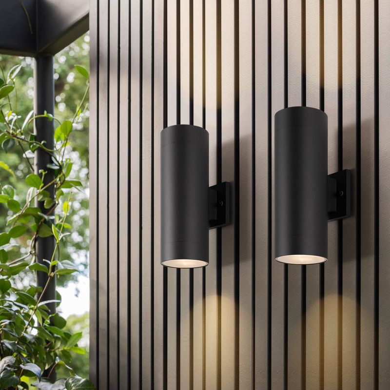 Raley 2- Bulb Outdoor Wall Lantern, Matte Black, 13.78" H x 5.12" W x 7.09" D