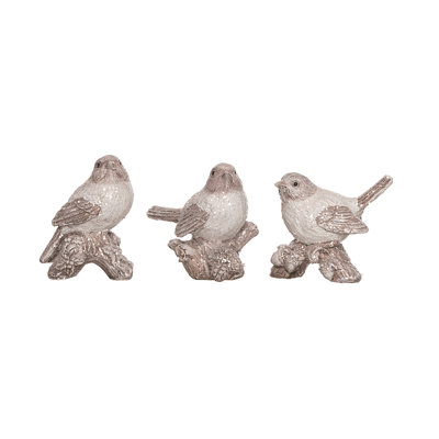  Ensemble de 3 figurines d'oiseaux Winter