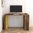 Modern Study Desk with Numerous Shelves, Walnut & Yellow, 47.2 x 29.7 x 23.6 inches | 100% Melamine Coated Particle Board, Thickness: 0.7 inches | Wall-Mountable Design for Space-Saving & Stylish Workspace-647529077