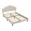 Lit plateforme tapissier avec tête de lit ajustable, rembourré en tissu de lin, lit plateforme de style simple et moderne sans sommier, assemblage facile