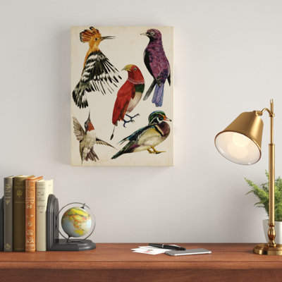 « oiseau collection ii », reproduction de peinture à l’acrylique sur toile tendue