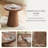 19.69'' Rustic Walnut Round End Table With Thick Conical Base, No Assembly Needed-847128316