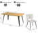 Shivani 5-Piece Modern Dining Set With Rectangular Wood Grain Table And 4 Upholstered Dining Chairs