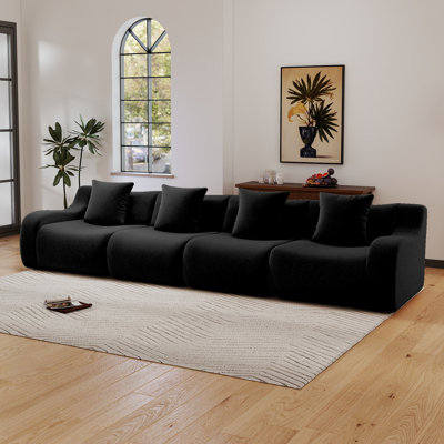148" Oversized Teddy Fabric Modular Sofa