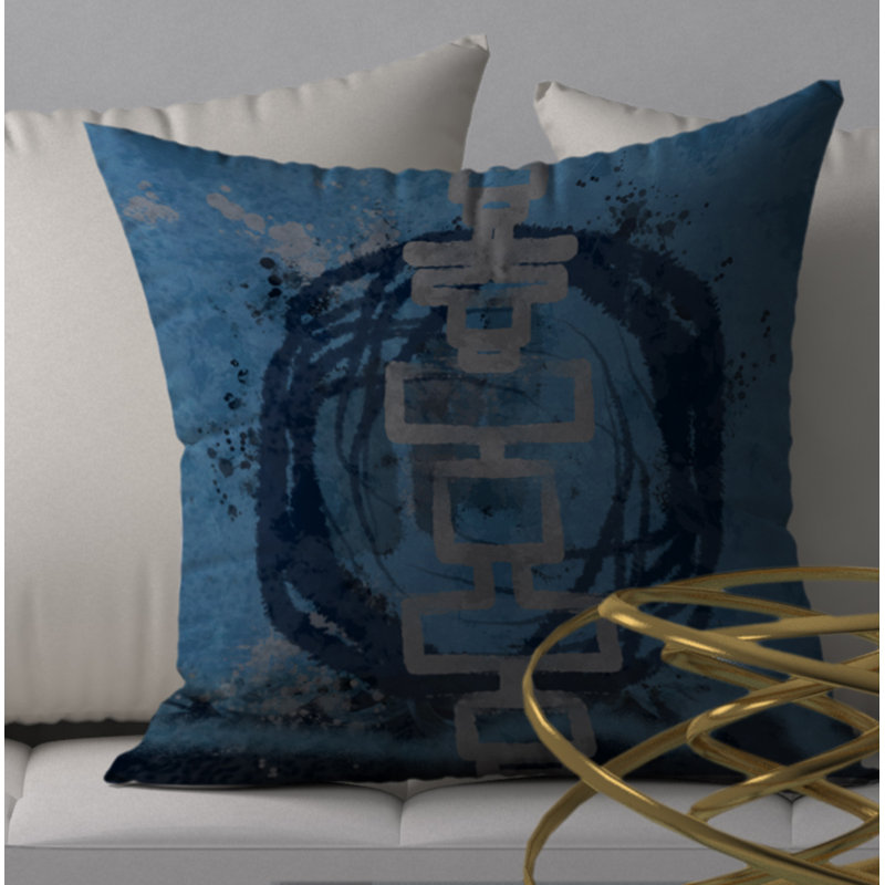 Chic Abstract Reversible Throw Pillow, 18" x 18"