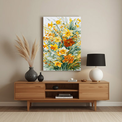 Watercolor Floral 51 Beige Metal Wall Art