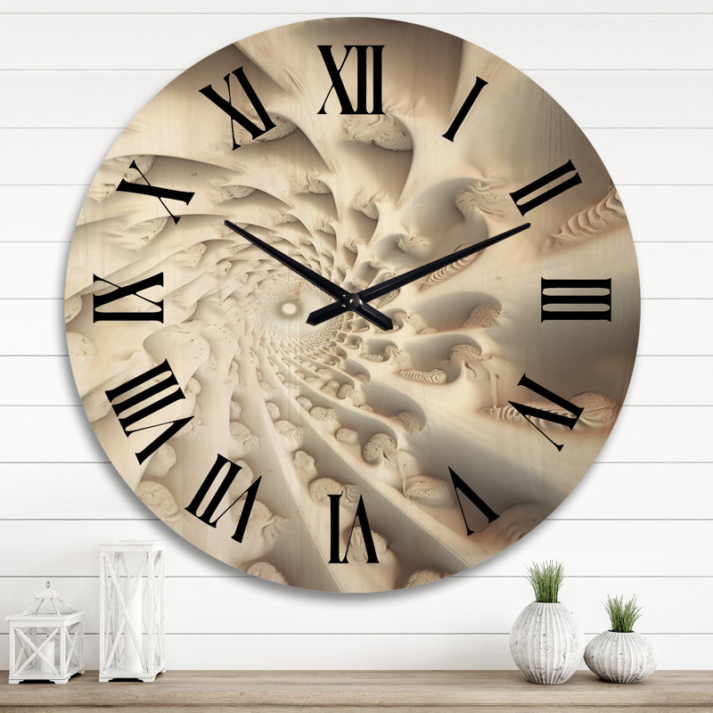 Horloge murale en bois massif Mudge, Très grand