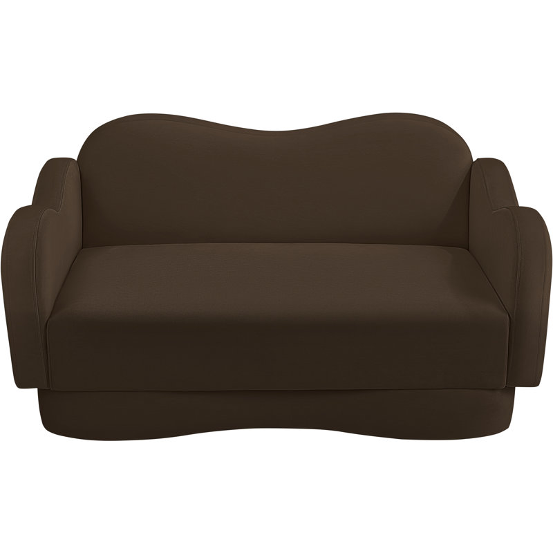 Causeuse Redwan, Velours brun