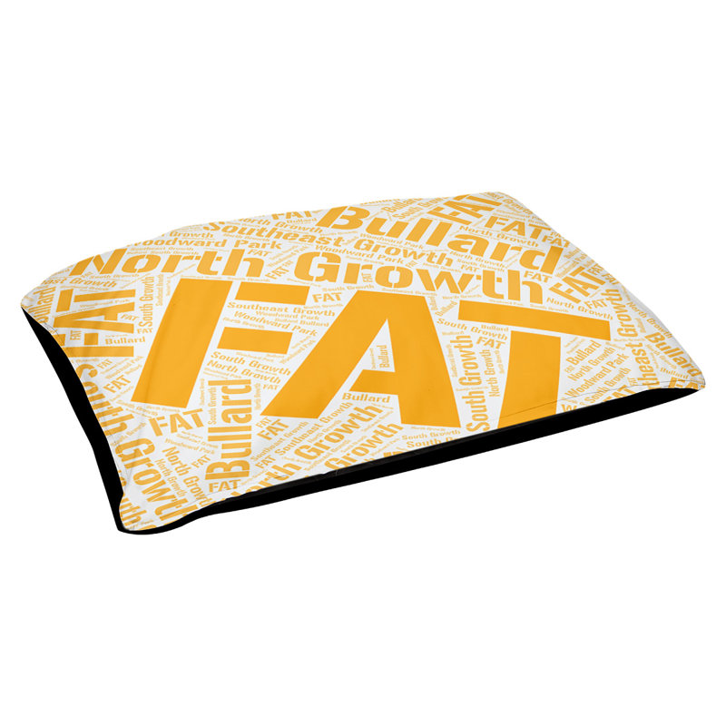 Coussin de chien « districts », Orange, Très grand (H 17 po x l 50 po x P 40 po), Fresno