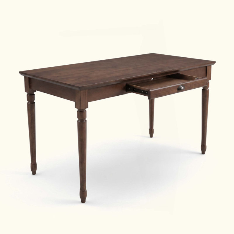 Bureau 60 po, style campagnard rustique avec tiroir de rangement, très longue table rétro pour bureau personnel, Châtaigne
