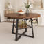 Table de salle à manger extensible ronde 47 po avec rangement, finition noyer | Idée cadeau