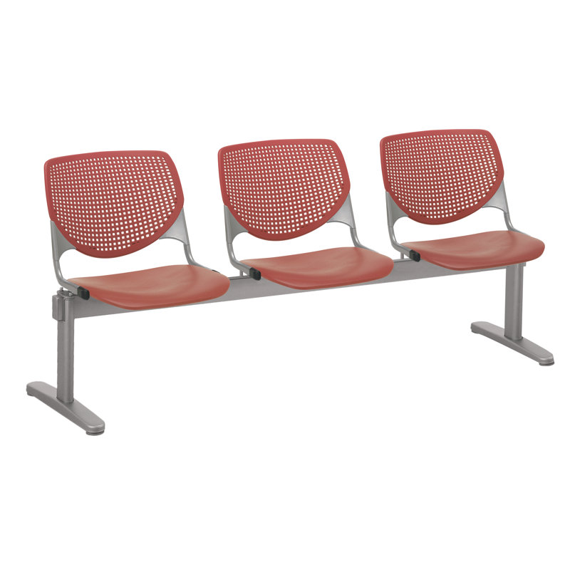 Siège tandem en plastique avec cadre en métal 71 po Kool, Corail, Corail