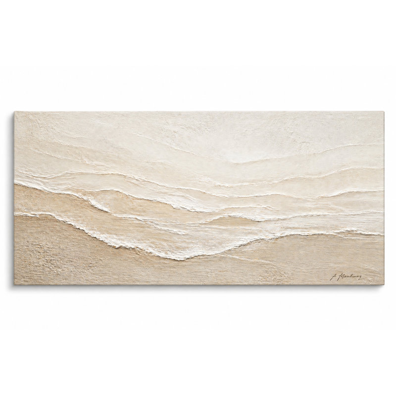 «Neutral Coastal Waves», art mural sur toile, H 20 po x l 40 po x P 1,5 po