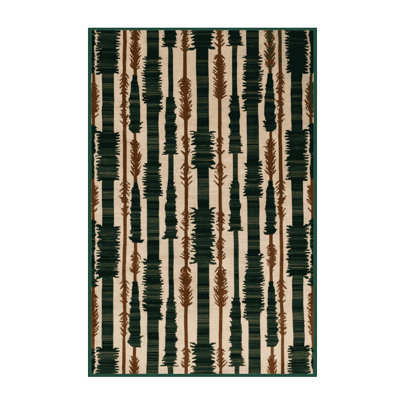 Tapis vert botanique lavable à la machine, Rectangle 6 pi x 9 pi