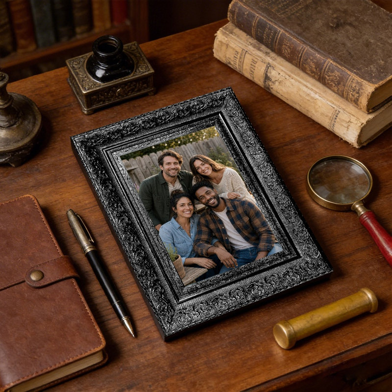 Cadre photo moderne noir classique 1 pièce 11 "x 14" avec tablette prête à l'emploi