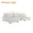 3 - Piece Upholstered White Faux Rabbit Fur Flannel Modular Sectional Sofa with Armrests & Throw Pillows-2142440344