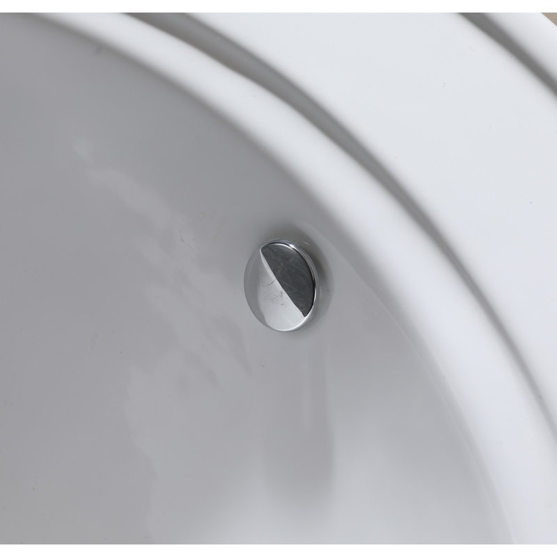 Lavabo de salle de bain ovale à fixation murale en porcelaine vitreuse