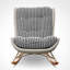 Chaise berçante en métal à treillis de luxe