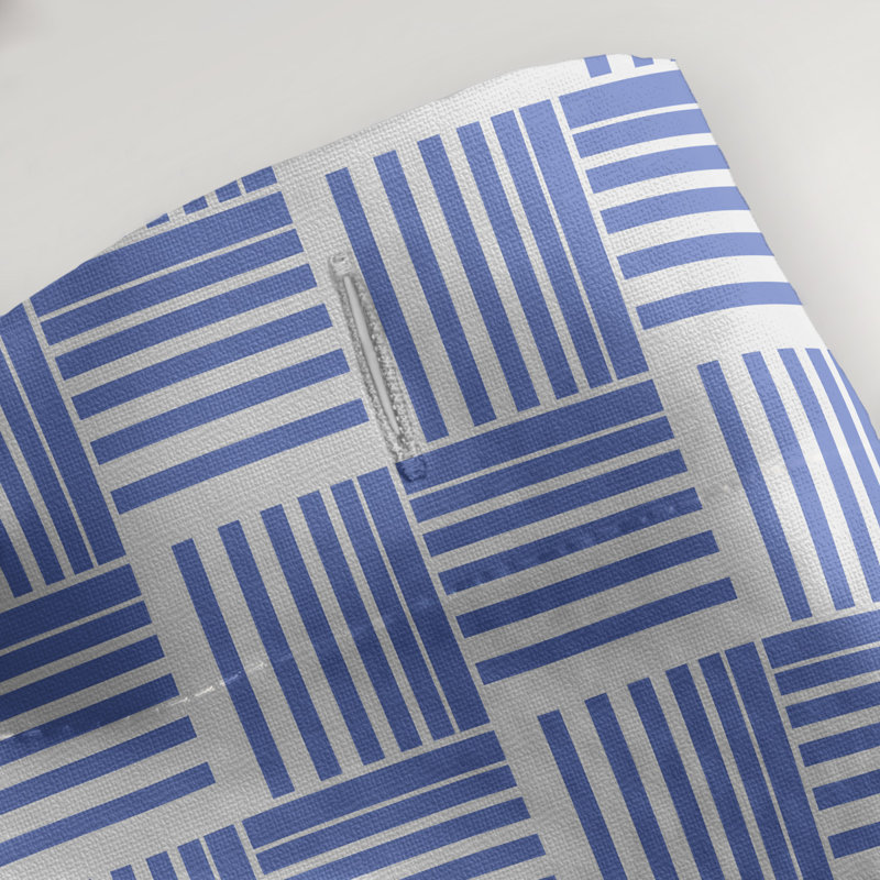 Rideau de douche simple basketweave rayures classic, Bleu / Blanc
