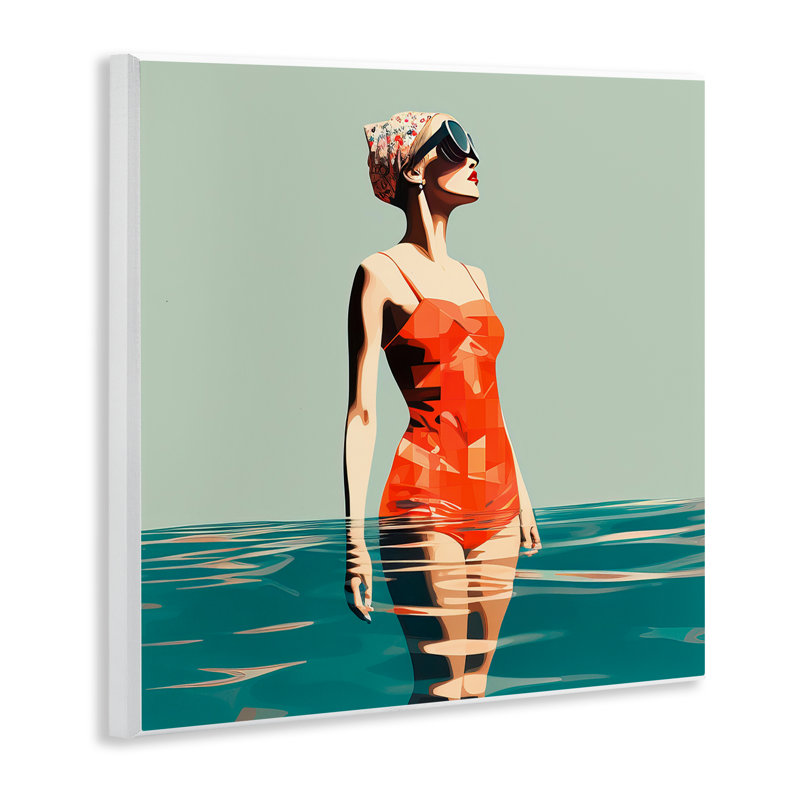 Art mural rétro femme en maillot de bain par Irena Orlov