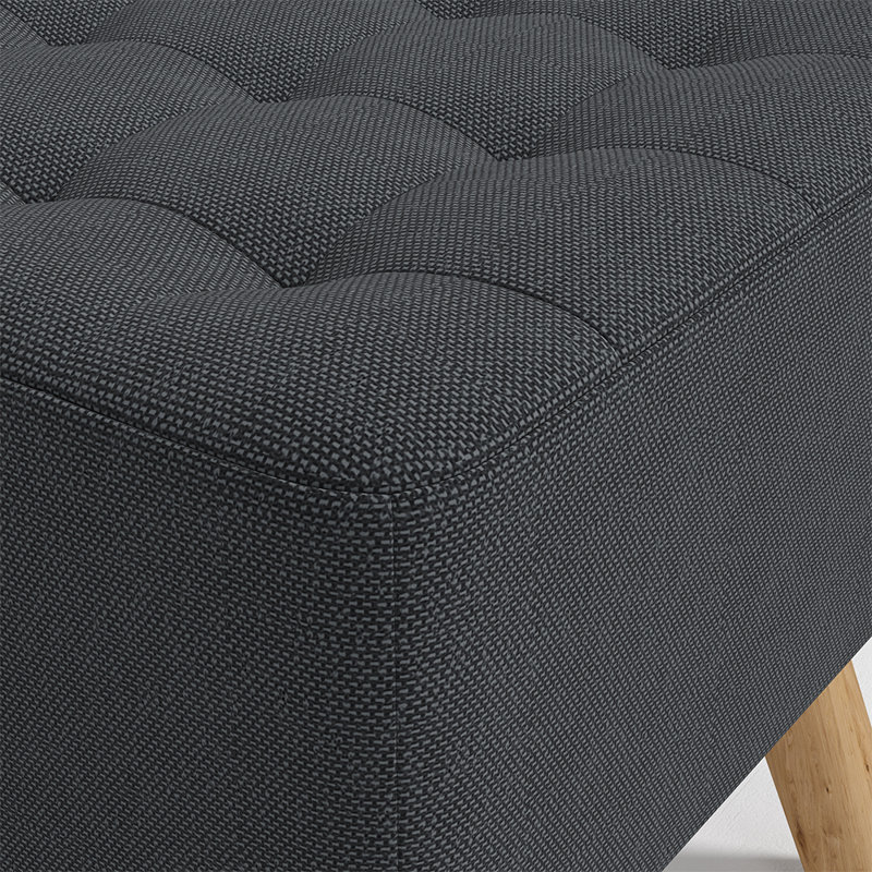 Germain 39.5cm Wide Square Solid Colour Footstool Ottoman, Dark Grey