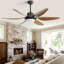 Ventilateur de plafond intérieur avec pales à DEL à intensité variable avec moteur à courant continu réversible pour le salon