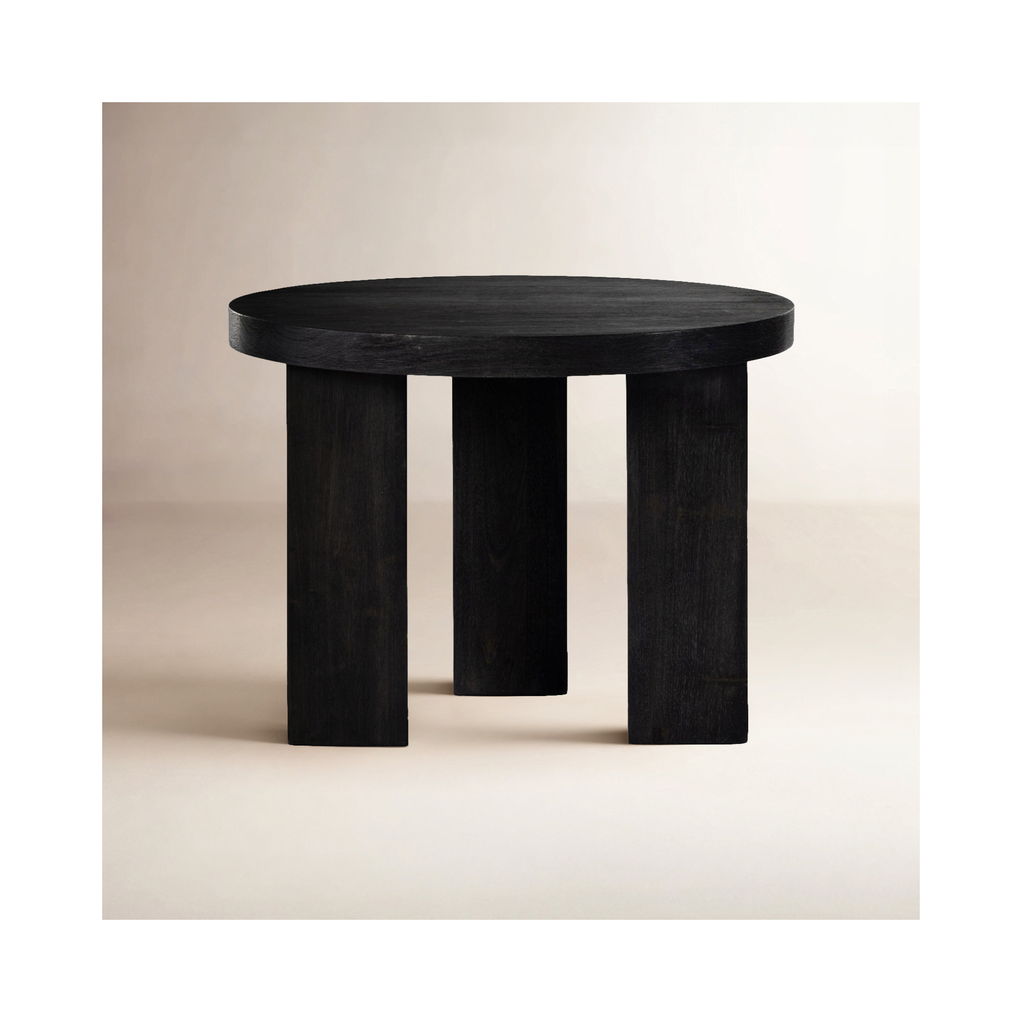 Siham Solid Wood End Table, Ebony Parawood