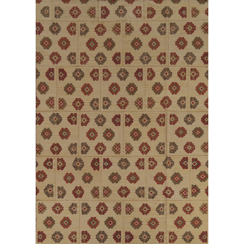 Tapis oriental à motif géométrique Kilim All-Over 8 x 10