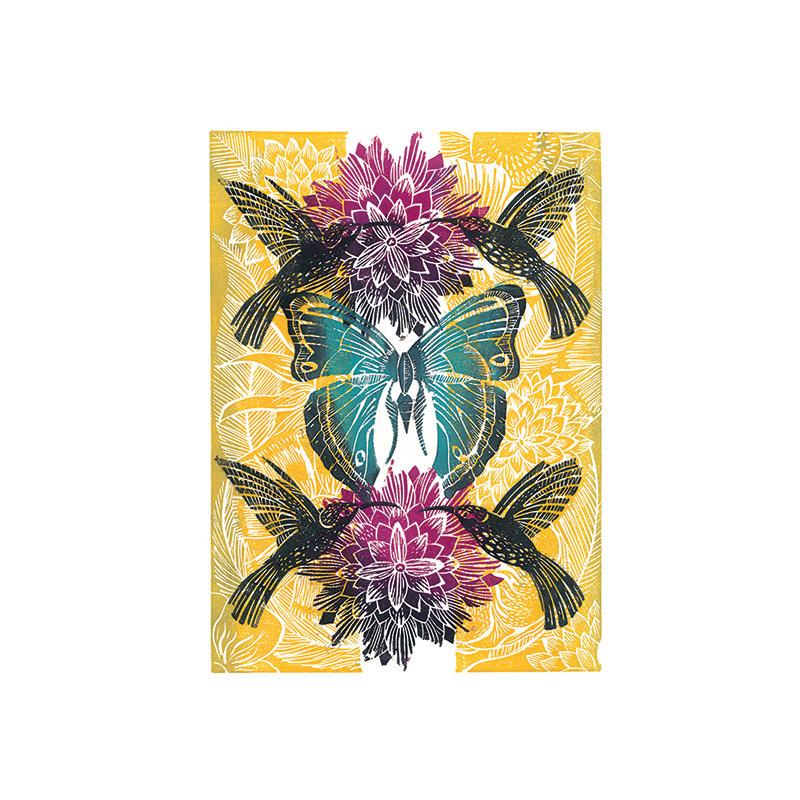 Hummingbirds by Amanda Colville - Print, Wood, No Mount, 59cm H x 40cm W