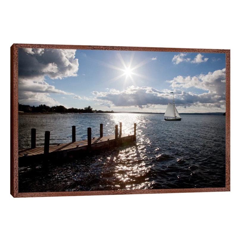 Sunrise at Crooked Lake Conway, Michigan '10 1 Piece Floater Frame Wall Art on Canvas, 101.6 cm H x 66.04 cm W