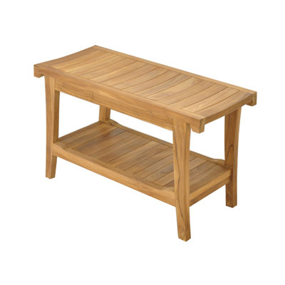 Spateak Grade-A Teak Wood Istanbul Shower Seat 30" Outdoor Patio Stool Bench