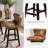 Amecia 29.5"Classic Swivel 360-degree Bar Stool With Solid Wooden Legs-634144075