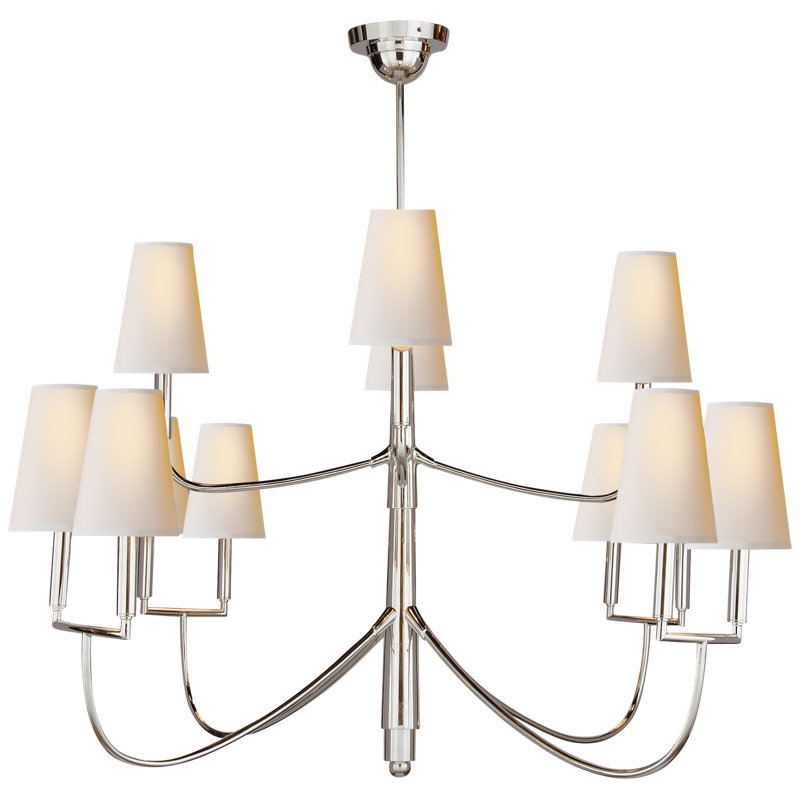 Thomas O'Brien Farlane Large Chandelier, Polished Silver