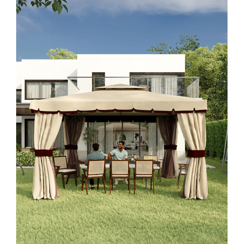 Pavillon de jardin en métal, H 106 po x l 157 po x P 157 po