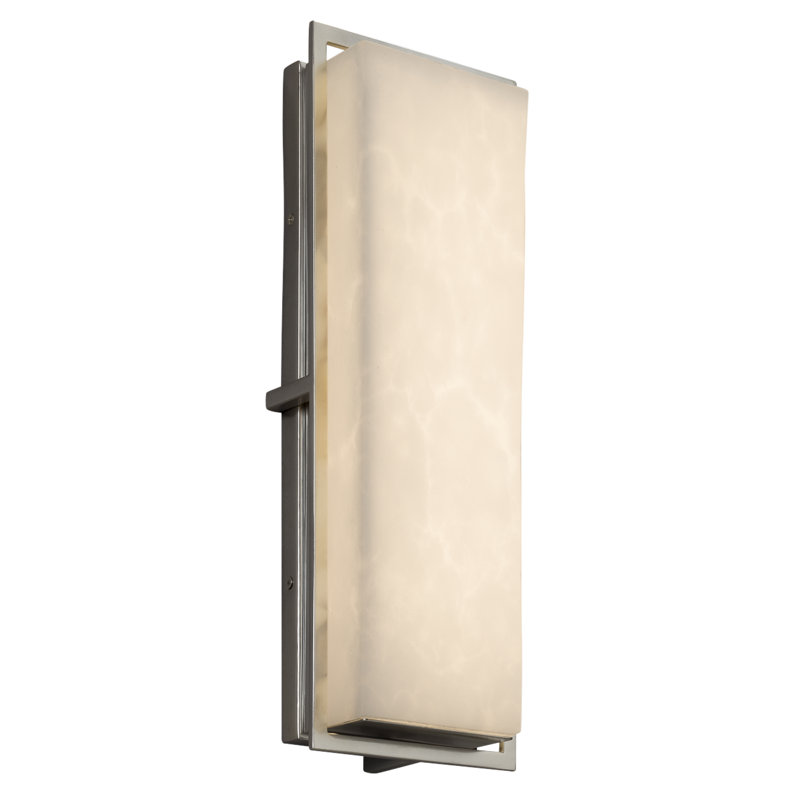 Plafonnier encastré d'extérieur Brey, H18 po x l 6,5 po x P 3,5 po, Nickel brossé