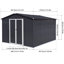 Abri de jardin en métal 12 pi x 10 pi-118182408-118182406