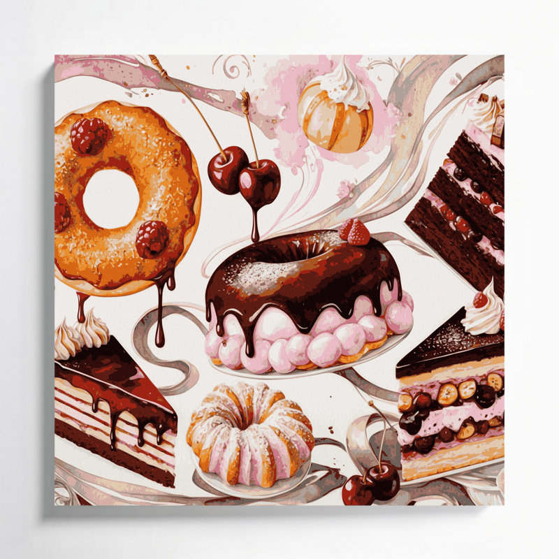 Art mural sur toile Desserts, H 8 po x l 8 po