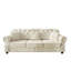 Canapé Chesterfield 82,6 po rembourré en velours avec garniture cloutée et accoudoirs roulés, canapé de style Mid-Century moderne capitonné avec boutons, inclus 3 coussins-292273715
