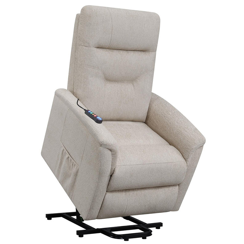 Fauteuil inclinable beige lève-personne avec rangement