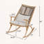 Ensemble de 2 chaises berçantes en fer avec dossier en rotin PE gris