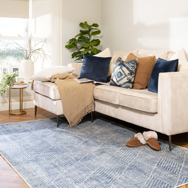 Vintage Look Cotton Flatweave Area Rug, 200cm x 290cm