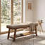 Banc rembourré élégant avec tablette de rangement - capacité de 350 lb, siège multifonctionnel moderne pour la chambre à coucher, le vestibule ou le salon-131633183