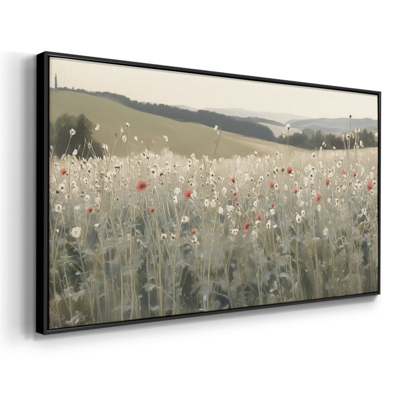 Botanical Series-CCXVII- Toile tendue avec châssis tendue, prête à être accrochée, H 25 po x l 49 po, Noir