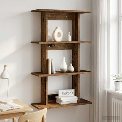  Wall Shelf with Shelf Wall-mounted with Storage Engineered Wood Modern