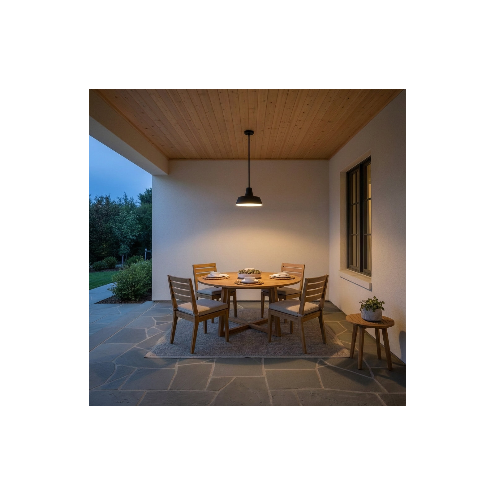 Blakeston Outdoor Pendant, Black, No